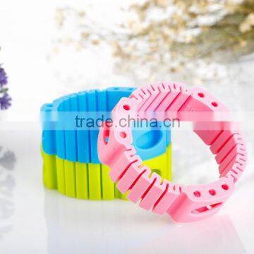 Silicone Mosquito Repellent Bracelet non-toxic baby with 3 drive mosquito piece100% essential oil citronella