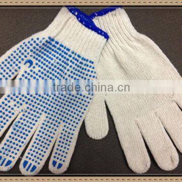 PVC Dotted Natural White Cotton Work Gloves/Safety Gloves