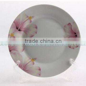 cheap white ceramic dinner plate / round ceramic porcelain flat plate