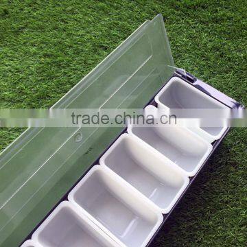 plastic bar caddy cocktail condiment tray