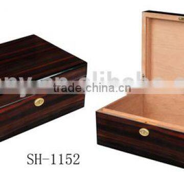 Handmade Ebony Cigar Humidor and Cigar Box