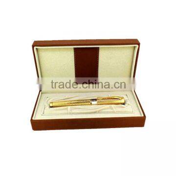 Luxury Brown PU Leather Pen Gift Box , Gift Industrial Use And Screen Printing Suface Handing.
