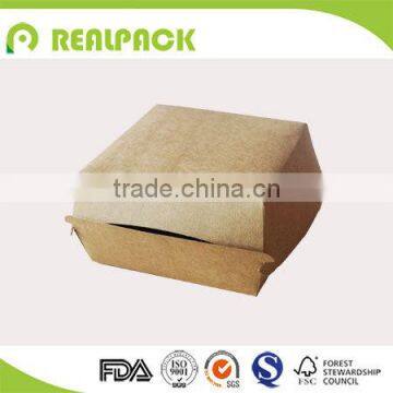 Brown plain kraft paper hamburger tub