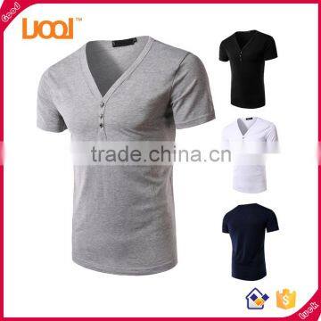 2016 New Fashion Men Slim Fit Cotton V-Neck Short Sleeve Casual T-Shirt Tops photo-2