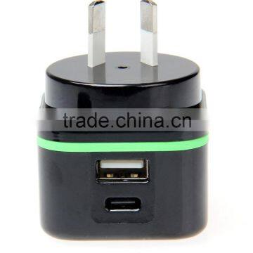 3A Type C With 2.4A Single USB AU Wall Charger photo-2