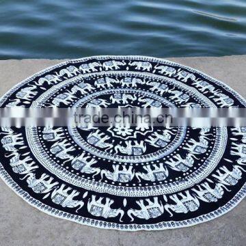 Indian Cotton Roundie Mandala Beach Throw Hippie Tapestry Round Yoga Mat Decorative Wall Hanging