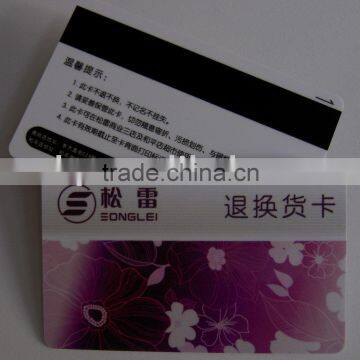 Plastic hico magnetic tape card