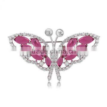 Platinum Plated Luxurious Vicctorian ButterFly Brooch With AAA+ Cubic Zircon Micro Pave Setting for Women and Men in 4 Colors