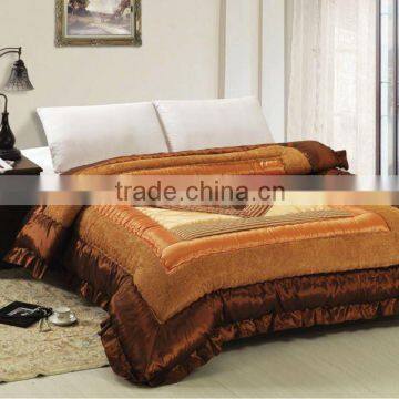 luxurious orange and glod comforter king/queen/twin size