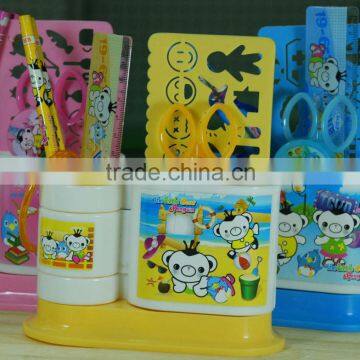 Promotional Cheap School Office Cartoon Stationery Creative Gift Pen pencil Holder Container Box Set For Children Students kids