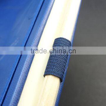 A5 Thermo pu Leather Cover Blue Notebook With Pen Loop photo-3