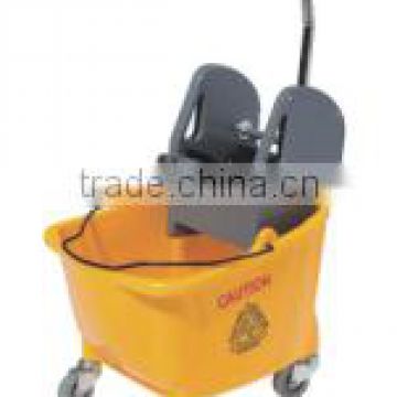 Plastic Type Hotel/public place wringer bucket trolley/Small Single buckets mop bucket with wheel