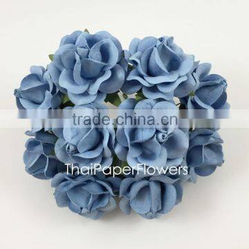 Baby Blue Large Handmade Mulberry Paper Flower, Wedding Party, Scrap-booking Crafts
