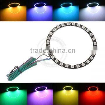 Black/white pcb multicolor led flashing angel eyes, 5050 led headlight angel eyes for prosche
