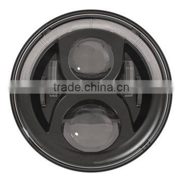 Angel Eyes 7'' LED Headlight For Jee-p Wrangler JK TJ LJ H4 Hi-lo Beam Front Driving Headlamp Styling For Harley Motorcycle photo-2