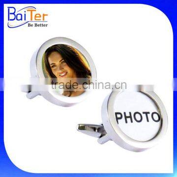 High Quality Photo Insert Frame Stainless Steel Photo Cufflink Wholesale