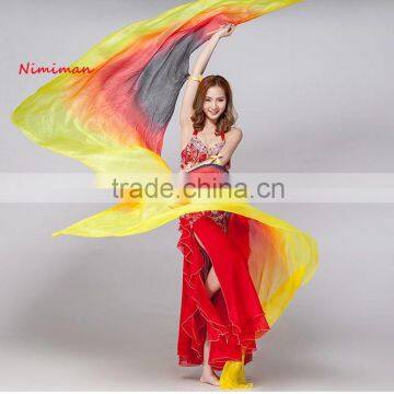 2016 New Arrivals Colorful Cheap Belly Dance Silk Veil 100% Real Belly Dancing Silk Isis Wings 250*114 cm photo-5