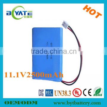 11.1v 2500mah li-ion rechargeable pos battery/medicial battery