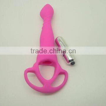 Hot selling strong silicone sex toy with vibrator