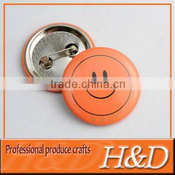 metal blank button badges with smile logo