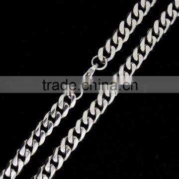 7mm stainless steel Miami curb link chain with four face cutted necklace ;China stainless steel jewelry manufacturer