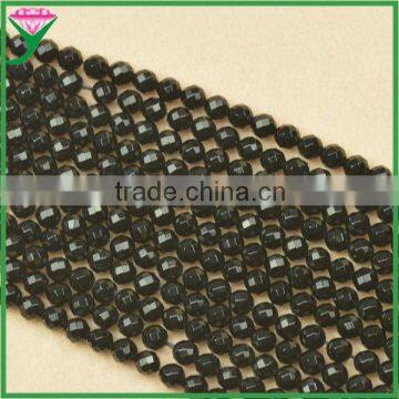 AAA grade 6mm loose faceted round natural black agate gemstone for bracelet