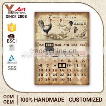 Good Quality Calendar Wall Art Burlap Plaque Decor Wholesale Metal Crafts Wedding Decoration