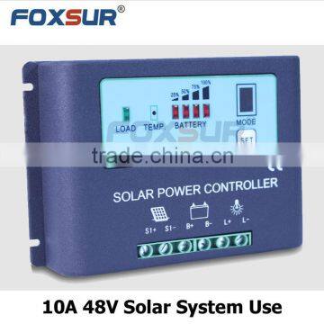 10A PWM Solar Panel Charge Controller 48V with LED indicate the batttery Capacity Off Grid PV Controller Solar Aluminum housing