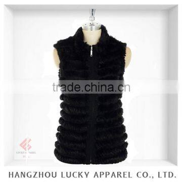 lady women fashion real rabbit fur vest ZW15013