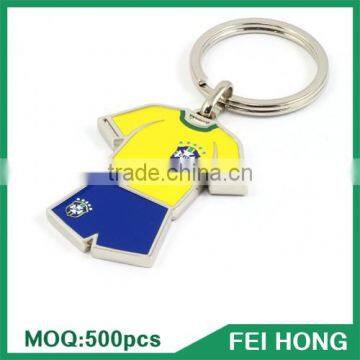 China Supplier two sided soccer golf souvenir printing promo keychain
