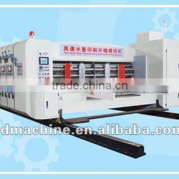 [RD-A910-2400-3] Automatic paper die cut machine with 3 color printing slotting for corrugated paperboard