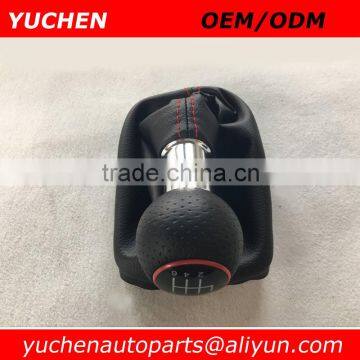 Car Shift Gear Knob Red Caps 12mm With Black/Red Stitches Leather For Audi A3 8L S3 2000-2003