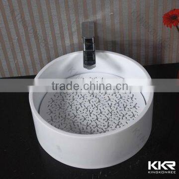 Acrylic Solid Surface Bathroom Table Top Round Wash Basin Type photo-1
