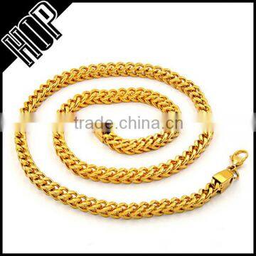 Hip Hop Fashion stainless steel gold plated mens knit chain