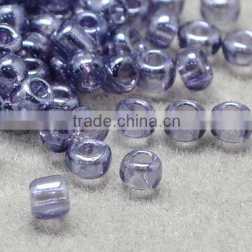 11/0 Glass Seed Beads, Transparent Lustered, Lilac Micro Beads(SEED-Q011-01)