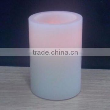 Amber flicker aromatic white plain wax finished 4 inch led pillar candles for impression