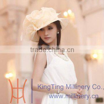 2014 High quality new style organza hats for women
