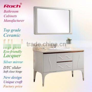 ROCH 8039 Top Sales Semi-gloss Bathroom Cabinet,Plywood Cabinet,Marble Top White Cabinet