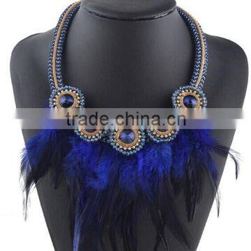 Factory Handmade New Fashion Design Real Feather Necklace for Women photo-2