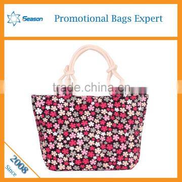 Custom Flowers Promotional Canvas Tote Shopping Cotton Canvas Bag photo-5