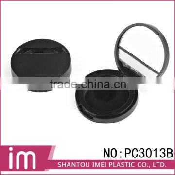 Black makeup containers compact powder case with mirror