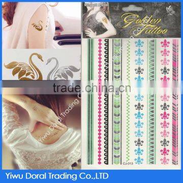 Body Metallic Temporary Bracelet Tatoo/ Gold Chain Metallic Tattoo Stickers for Hands Quality Choice photo-4