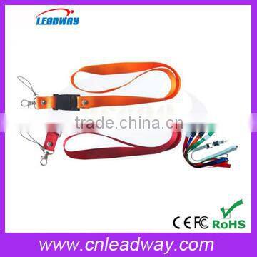 wholesale custom logo lanyard usb promotional neck strap usb flash drive lanyard