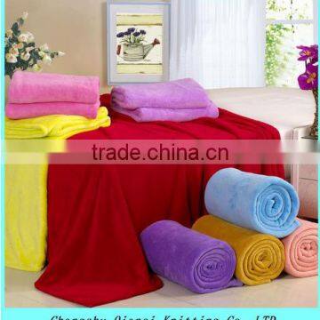 Colourful coral fleece blanket