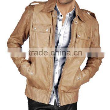 the latest design pu leather jacket for men with YKK zipper made in china