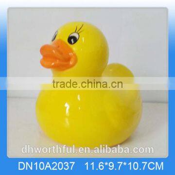 Lovely yellow duck ceramic coin bank ,ceramic coin boxes,ceramic money bank