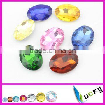 Factory price fattest Oval shape fancy crystal strass point back sew on rhinestones can be with/without metal claw