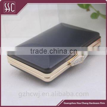 rectangle metal box purse frame with diamond clasp                        
                                                Quality Choice