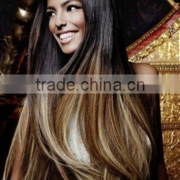 Ombre Straight Hair Wigs With Two Tone Color