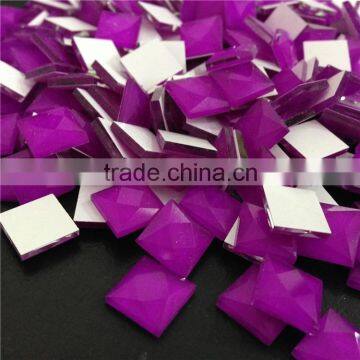 hot sale opaque purple color square shape loose crystal stone for fashion case shaped beads exporter